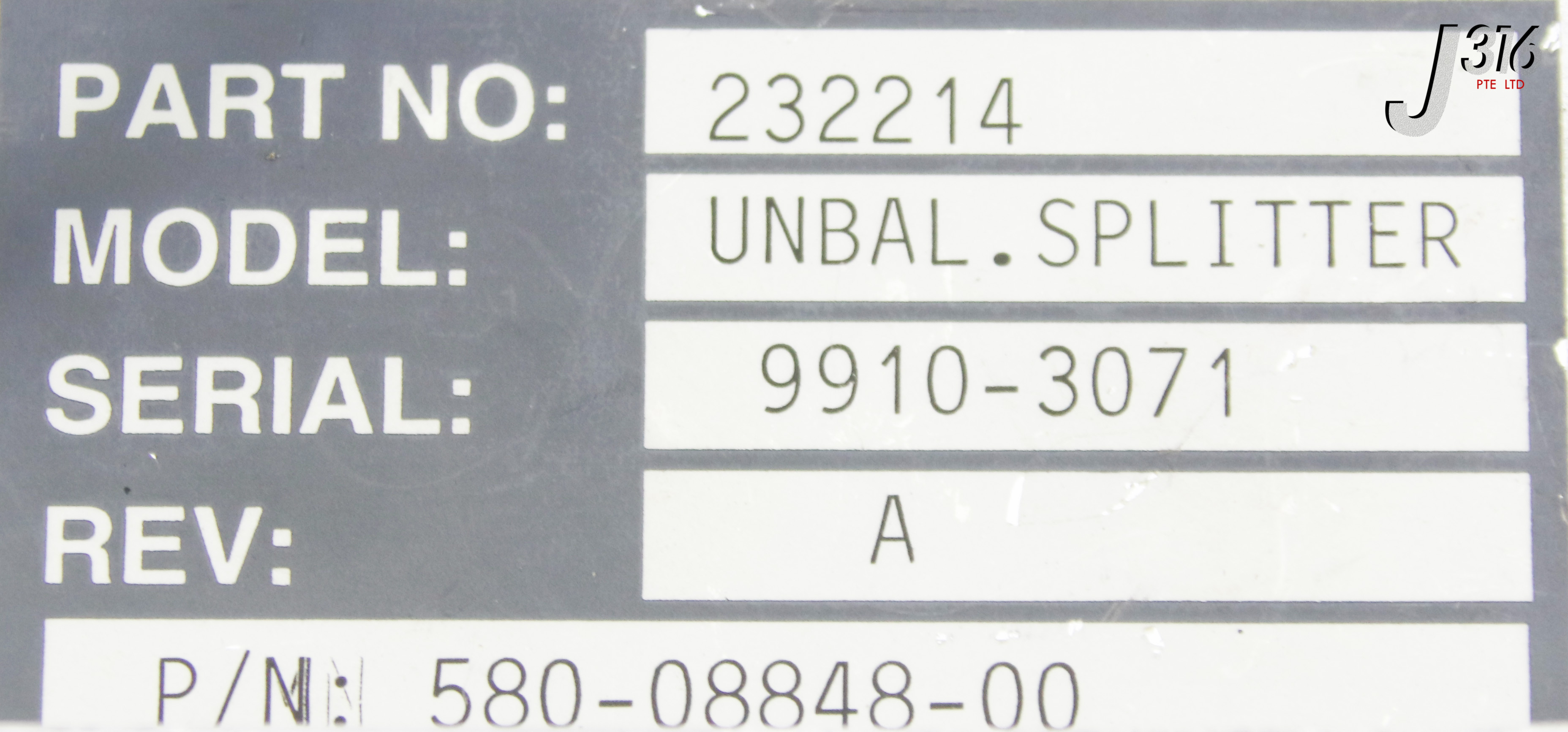 19575 RF SERVICES SPLITTER 1-2 1KW 13.56 P/N: 580-08848-00 9900